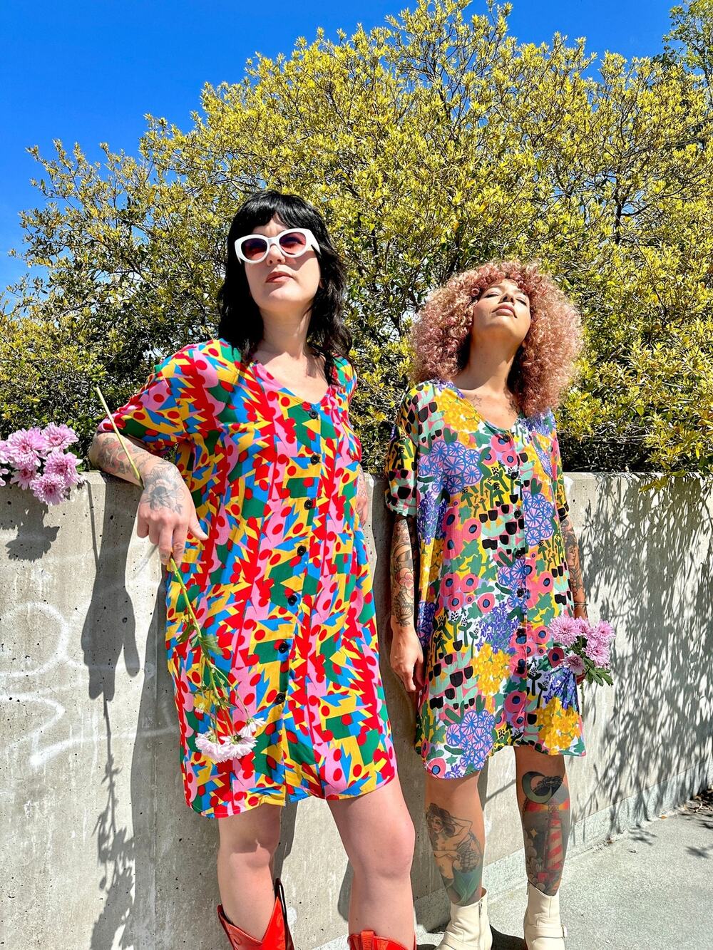 Nooworks Macarena TShirt Dress 100% Rayon Sz 4X Dopamine Maximalism Slow Fashion